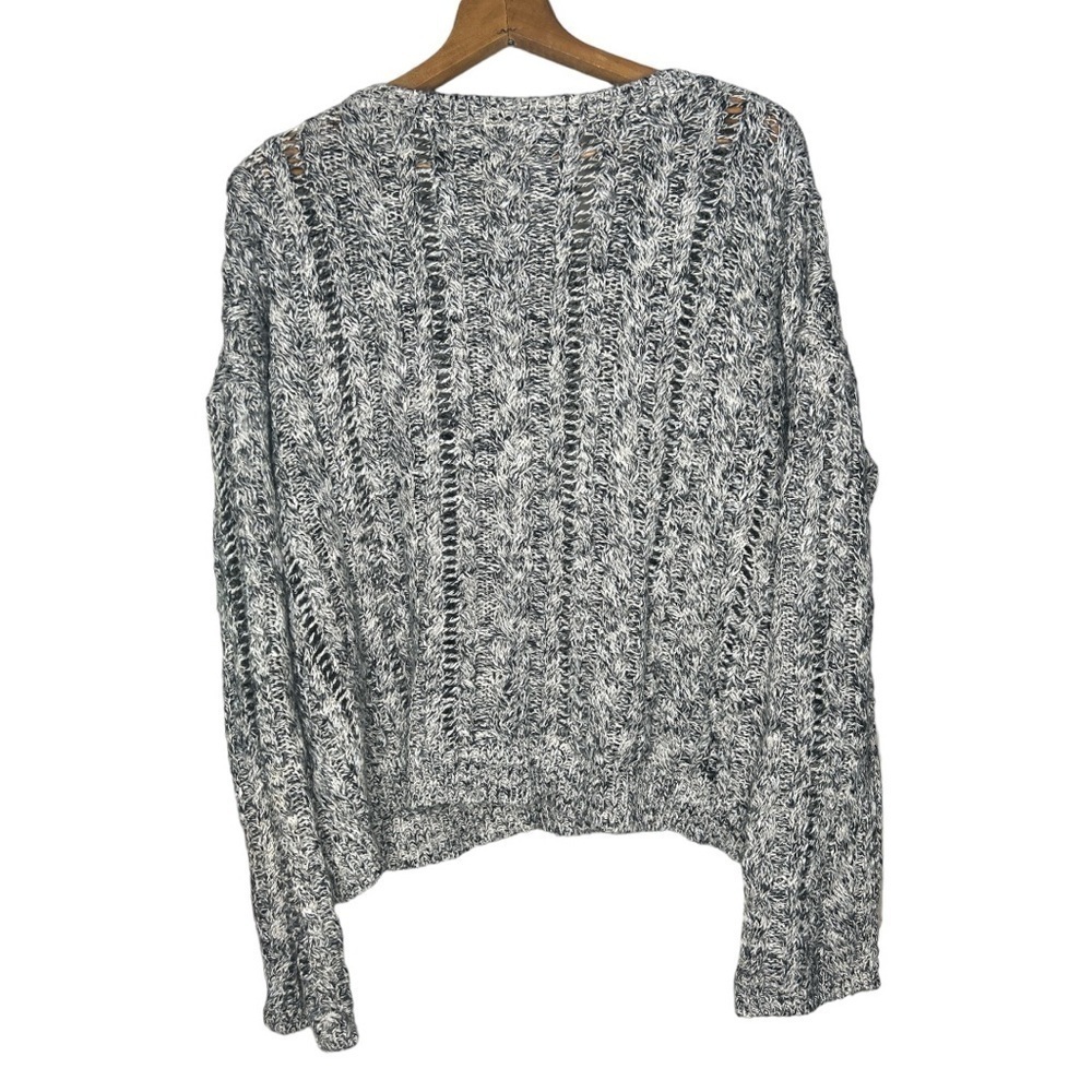 DENIM & SUPPLY RALPH LAUREN Gray and White Marled Open Knit Sweater Size XL - Picture 2 of 15